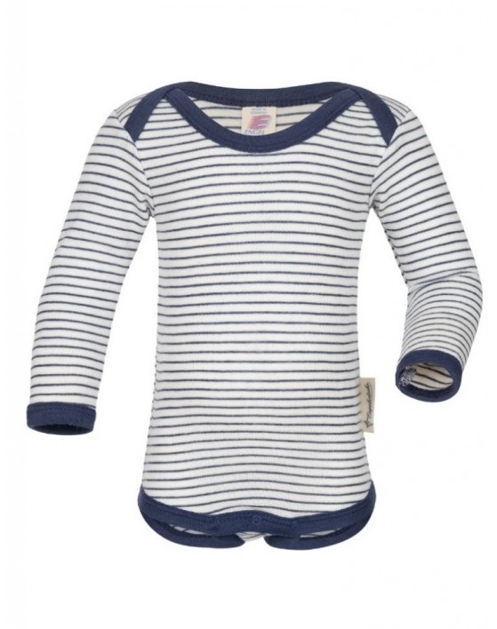 Body i merinoull, Nature/navy-blue