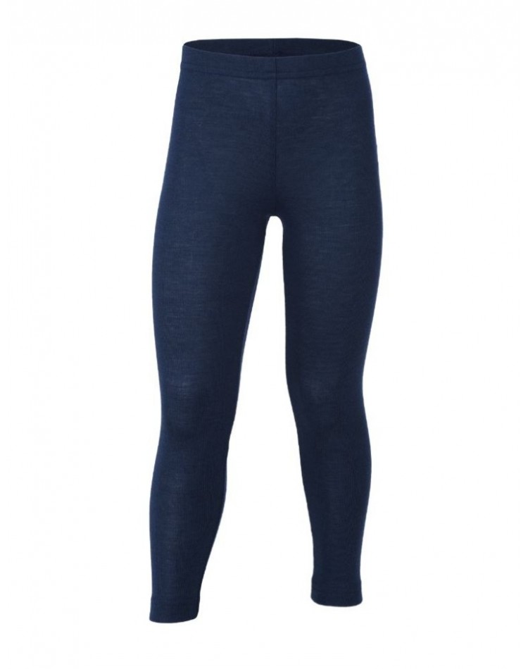 Leggings i ull og silke, Navy-blue