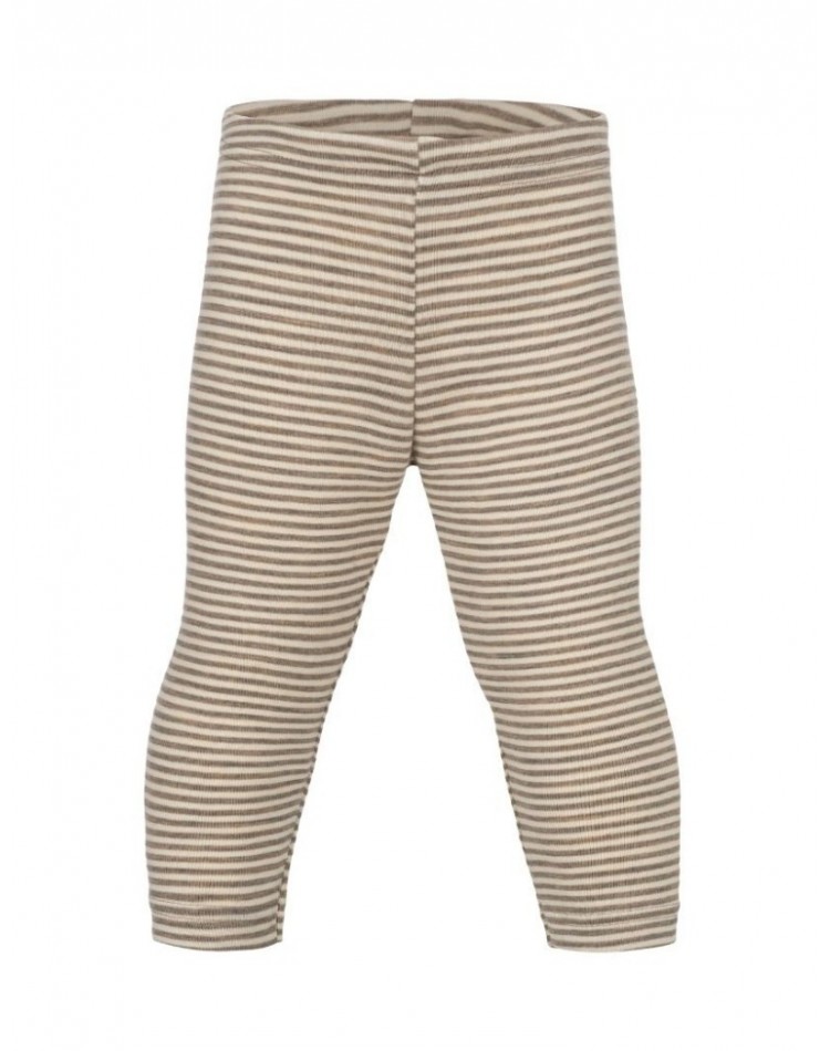 Babyleggings i ull, Walnut melange/nature