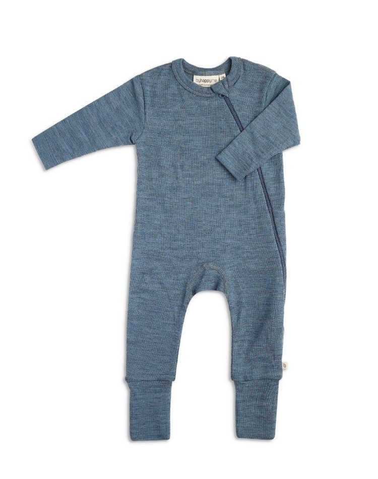 Heldress i 100% økologisk merinoull med lynlås i siden til baby, OEKO-TEX®