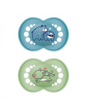 MAM Original 2-pack, Str. 3 (16-36 mdr.), Symmetrisk - Silikon