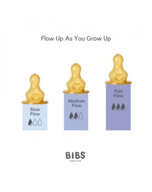 BIBS Bottle Nipple, Flasketut - 2-pk, Lateks, Slow Flow