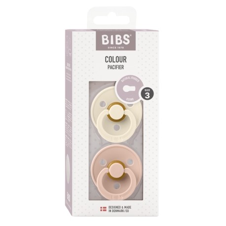 BIBS Colour - 2-pakning,  Str. 3 (18+ md.), Rund - Lateks,