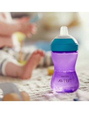 Philips Avent, Kopp med bitsäker drickpip,  Lila/blå, Ålder 9m+