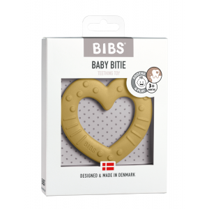 Bibs Baby Bitie, Bitring, Heart, Mustard