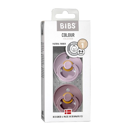 0-6 Months Bibs BPA-Free Natural Rubber Baby Dummy/Pacifier/Dummies 0-6 Months Size 1 Smoke/Sage, Size 1 2 Pack Made in Denmark