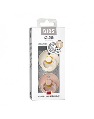 BIBS Colour - 2 pack,  Storlek 1 (0-6 mån.), Rund - Latex,