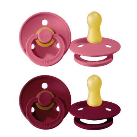 BIBS Colour - 2 pack,  Storlek 1 (0-6 mån.), Rund - Latex,