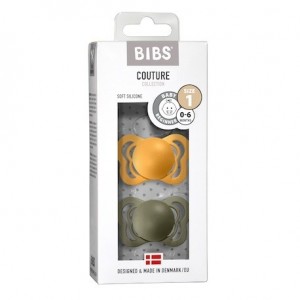 BIBS Couture - 2 pack,  Storlek 1 (0-6m), Ortodontisk – Silikon