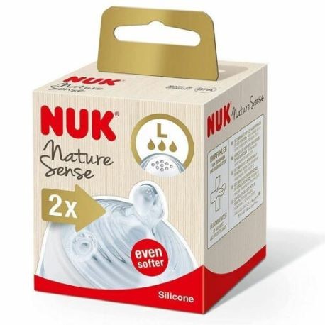 NUK  Nature Sense, Flasknapp - 2-pack, L 0-18+ månader.