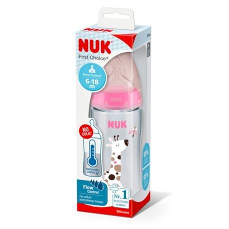 NUK First Choice 6-18 månader., Nappflaska, 3 färger