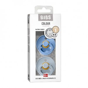 BIBS Colour - 2 pack,  Storlek 1 (0-6 mån.), Rund - Latex,