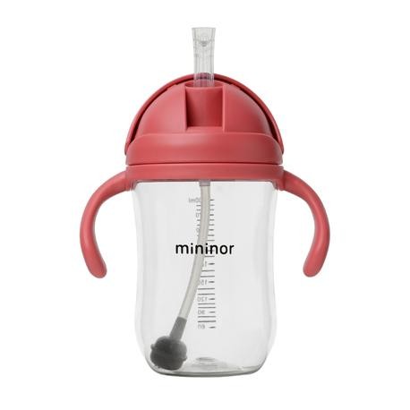 MININOR,  Flaska med sugrör - läckagesäker, 330 ml, Rhubarb