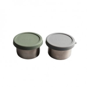 Aya&Ida, Snacksbehållare 100 ml, Dark Grey / Tropical Green