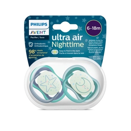 Philips Avent Ultra Air Night, Storlek 2 (6-18 mån.), Symmetrisk - Silikon