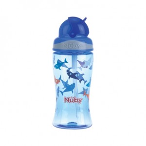 Nüby, Flip-it förskoleflaska, 360 ml, Blue