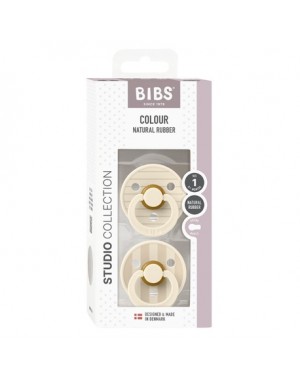 BIBS Studio Line - 2 pack,  Storlek 1 (0-6 mån.), Rund - Latex,