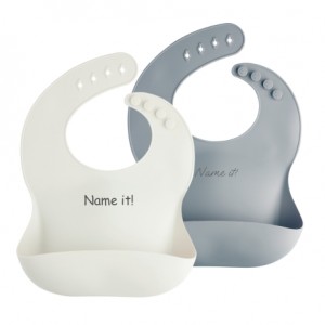 Byhappyme, Bib with name, 2-pack, Finns i flera färger