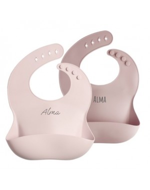 Byhappyme, Bib with name, 2-pack, Finns i flera färger