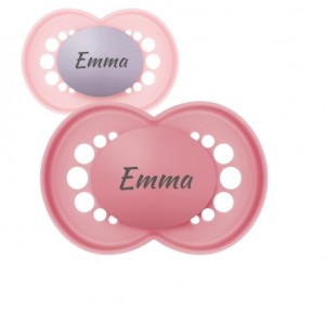 MAM Original,  Storlek 2 (6-16mån), Symetrisk - Silikon, Namnnappar