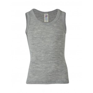 Tank top i ull/silke, Light grey mélange