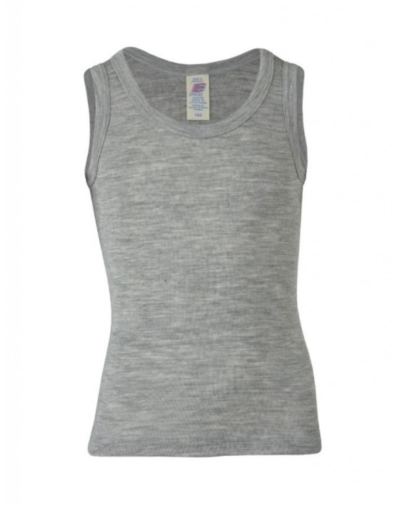 Tank top i ull/silke, Light grey mélange