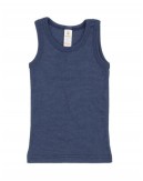 Tank top i ull/silke, Navy-blue