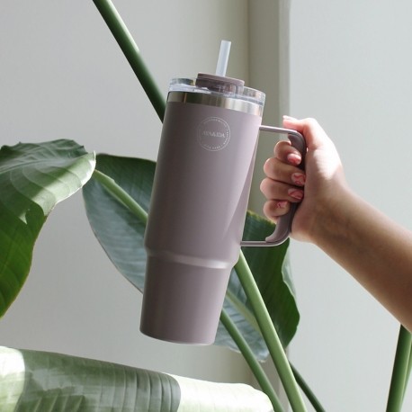 AYA&IDA, Thermo mugg med sugrör, To-go-mugg, 885 ml, Lavender