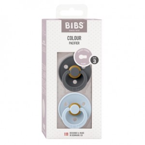 BIBS Colour - 2 pack,  Storlek 3 (18+ mån.), Rund - Latex,