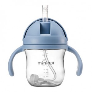 MININOR,  Bottle with straw - leak-proof, 220 ml, Light blue,