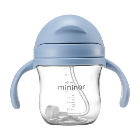 MININOR,  Bottle with straw - leak-proof, 220 ml, Light blue,