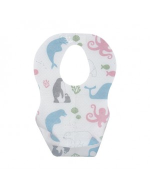 Mininor,  Disposable baby bibs, Patterned white