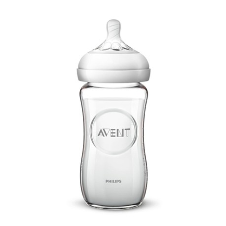 Philips Avent, Natural glass baby bottle, Clear, Age 1m+