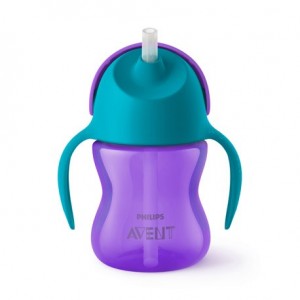 Philips Avent,  Bendy straw cup,Purple/blue , Age 9m+