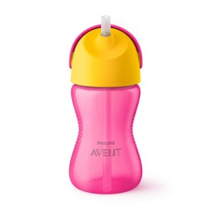 Philips Avent,  Bendy straw cup, Pink/yellow, Age 12m+