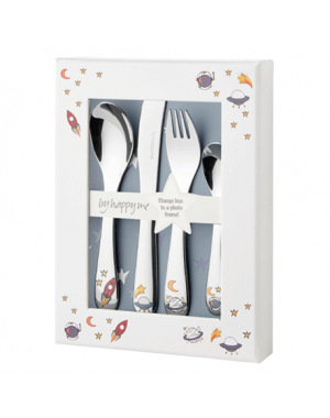 Cutlery set with name, Rocket, Picture frame included