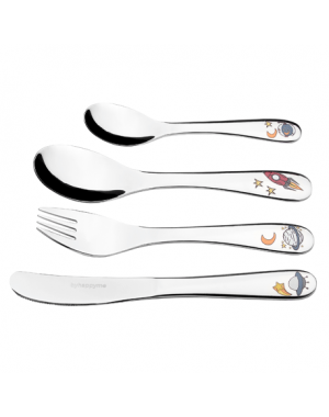 Cutlery set with name, Rocket, Picture frame included