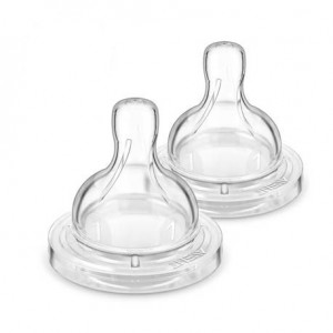 Philips Avent,  Anti-colic teat 2 pack, Clear, Age 0m+