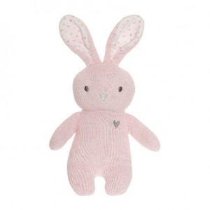 Teddykompaniet Cozy Knits, Rattle - rabbit, Pale pink