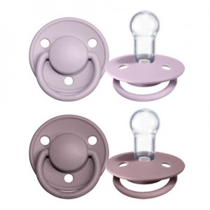 BIBS De Lux - 2 pack,  One size (0-36m.), Round - Silicone,