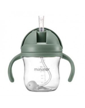 MININOR,  Bottle with straw - leak-proof, 220 ml, Sage