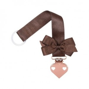 Little Wonders, Dummy clip with bow, Sparkling Brown