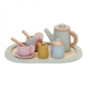 LITTLE DUTCH,  Wooden tea set,  12 pieces Various colours