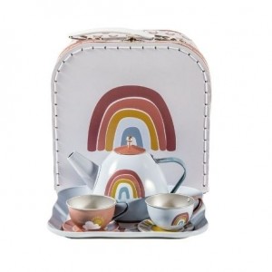 LITTLE DUTCH,  Tea set - 7 pieces, incl. small suitcase, Various colours