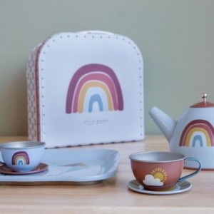 LITTLE DUTCH,  Tea set - 7 pieces, incl. small suitcase, Various colours