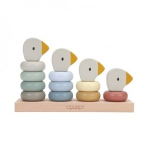 LITTLE DUTCH,  Wooden stacking toy, Little Goose, Various colours