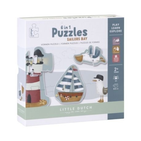 LITTLE DUTCH,  Jigsaw puzzle - Cardboard, Sailors Bay, Various colours