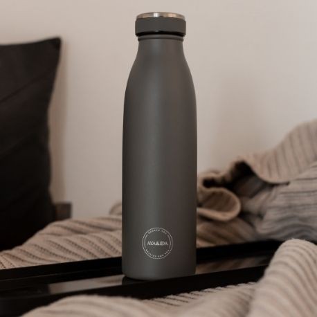 Aya&Ida,  Drinking Bottle, Water Bottle with lid, 500 ml, Dark Grey