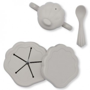 Konges Sløjd, Clam Set, 3-piece dinner set Warm grey, Available in several versions