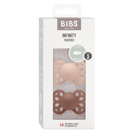 BIBS Infinity 2-pack, Size 2 (6+ m), Symmetrical - Silicone